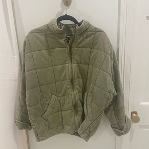 Free people Dolman quilted knit jacket- army green